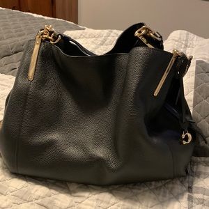 COACH LORI LEATHER HANDBAG BLACK LEATHER